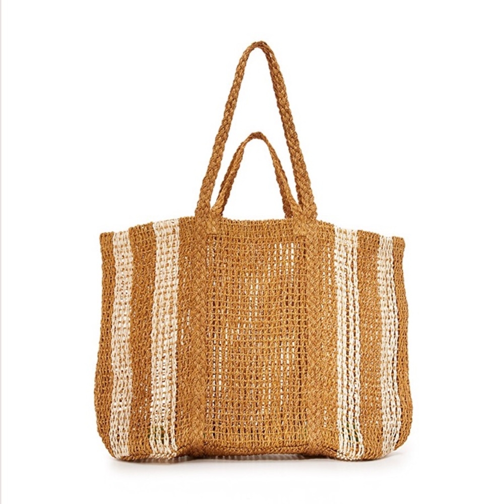 Madewell Woven Straw Tote Bag in Natural and Cream